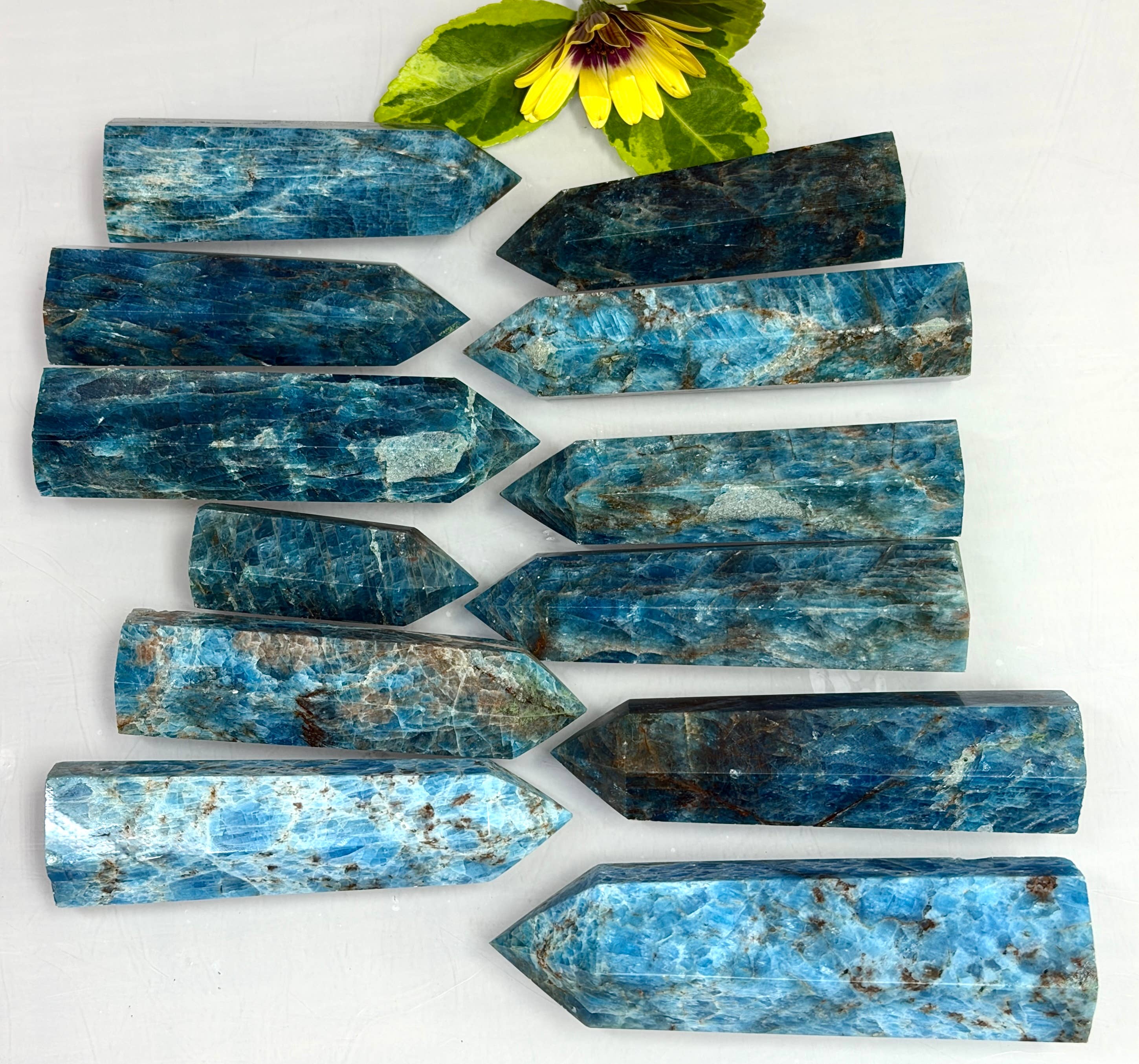 Blue Apatite Tower Obelisk Point Crystal Energy