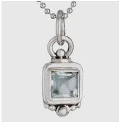 March Birthstone Necklace: Aquamarine & Sterling Silver