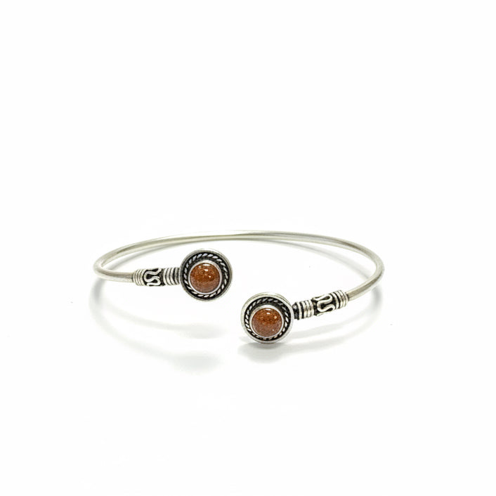 Tanvi Collection: Silver Stone Cuff Bracelet