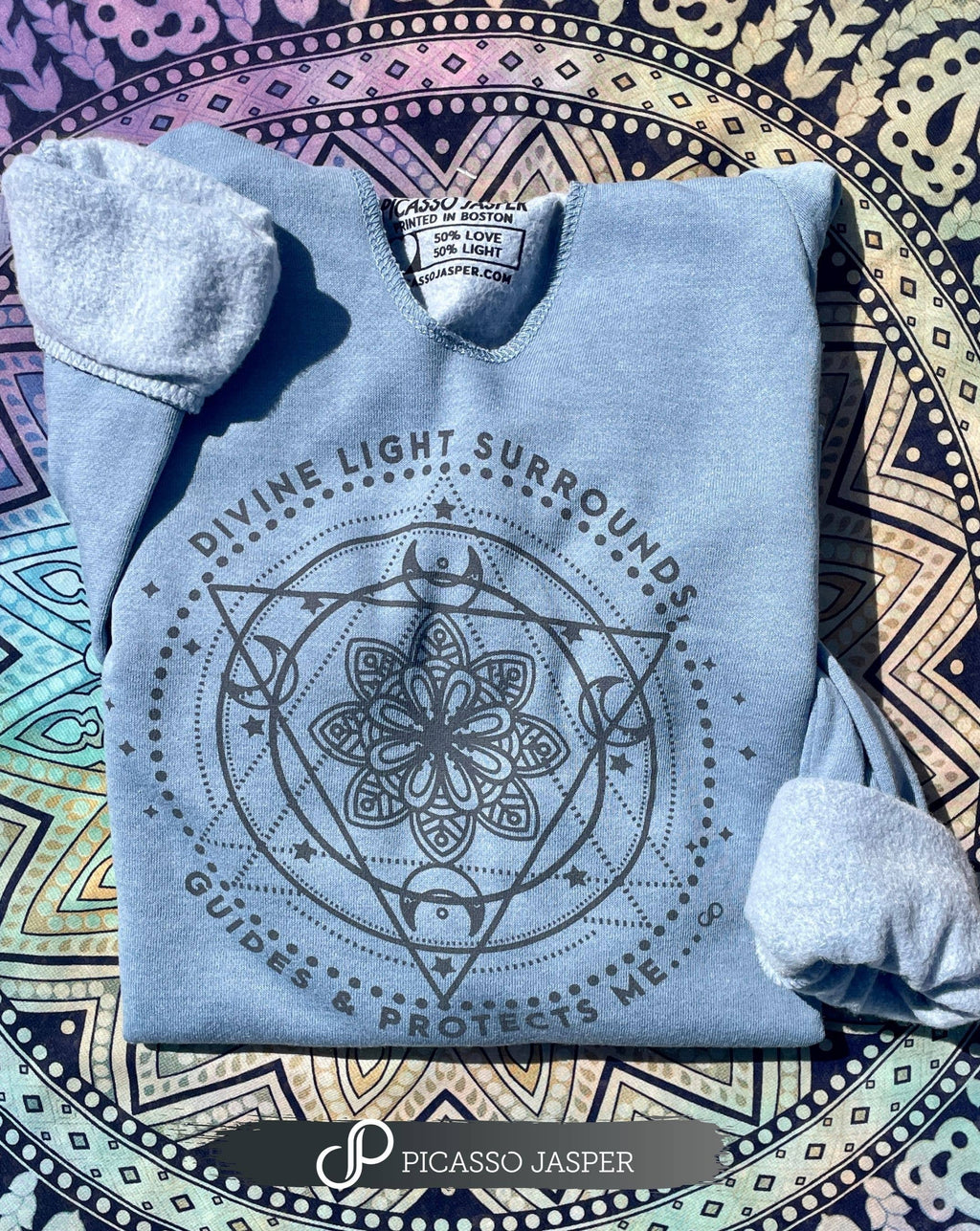 Blue Hoodie: Divine Light Surrounds Me Sweatshirt