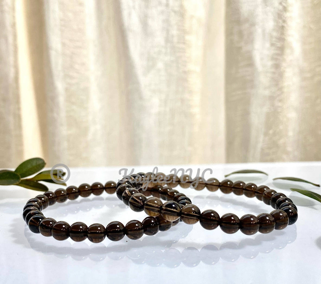 Smoky Quartz Crystal Healing Stretch Bracelet 6mm