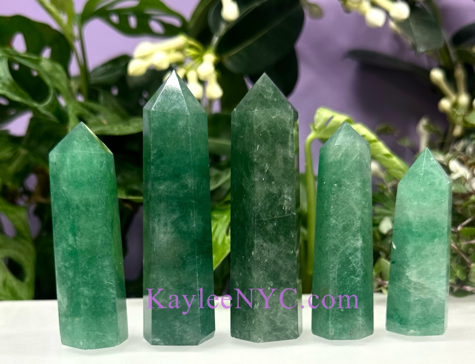 Aventurine Green Quartz Crystal Obelisk Tower