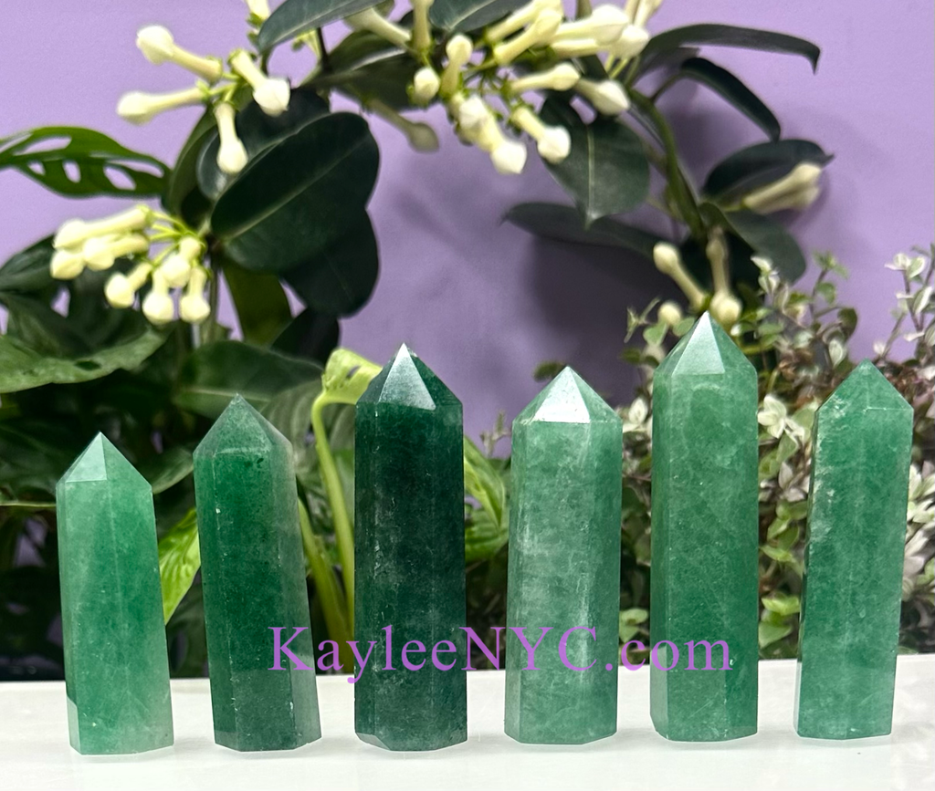 Aventurine Green Quartz Crystal Obelisk Tower