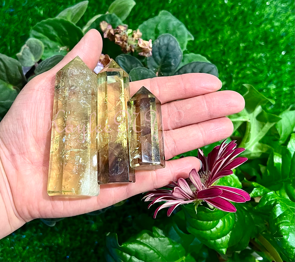 Citrine Obelisk Tower Point Crystal Energy Healing