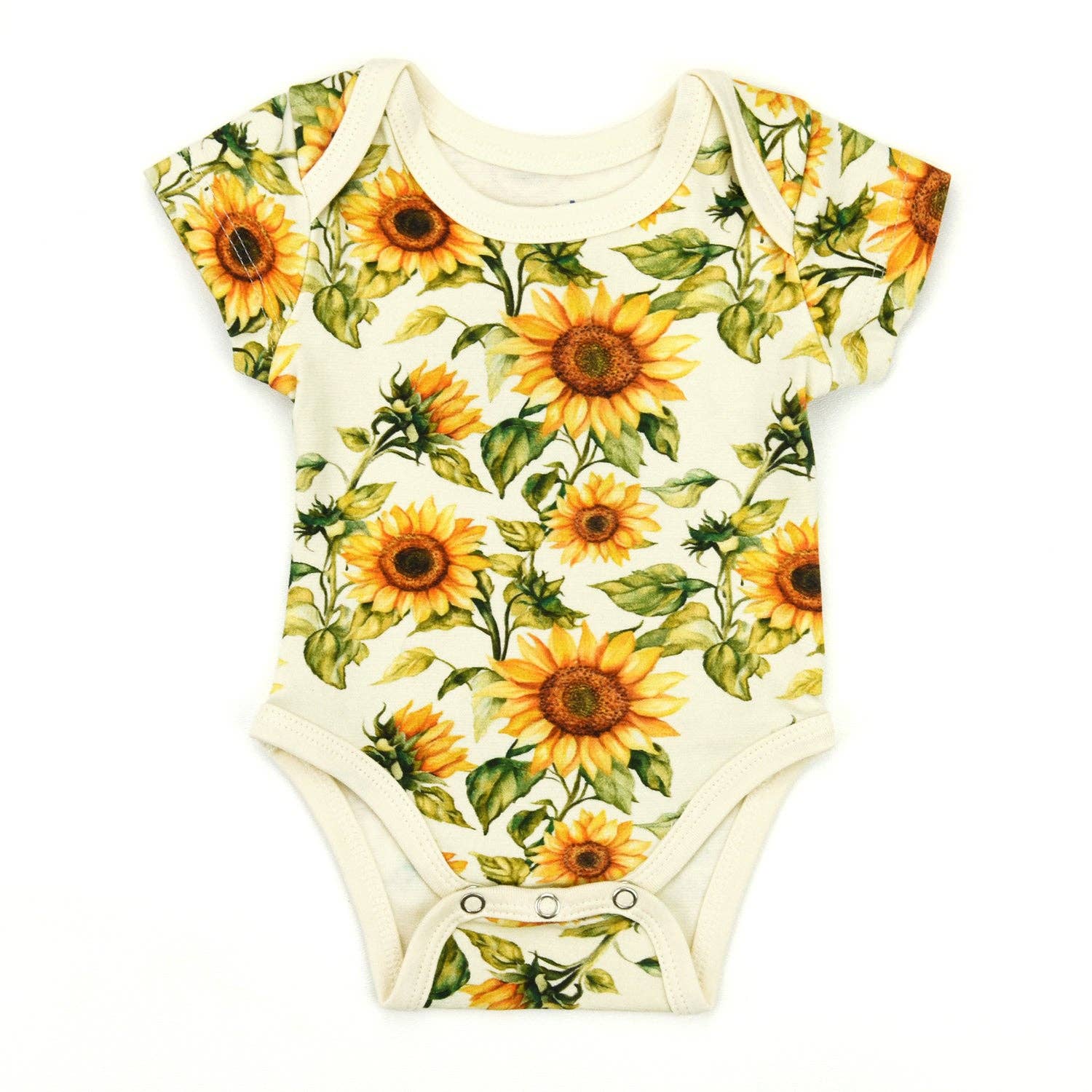 Organic Cotton Short Sleeve Baby Bodysuit, Buttercup