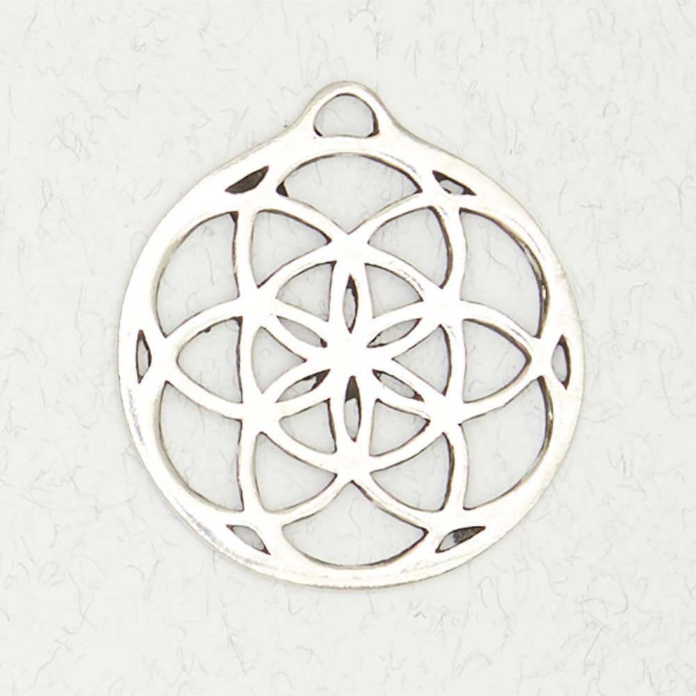 Judaic Pewter Pendant Necklace - Flower of Life