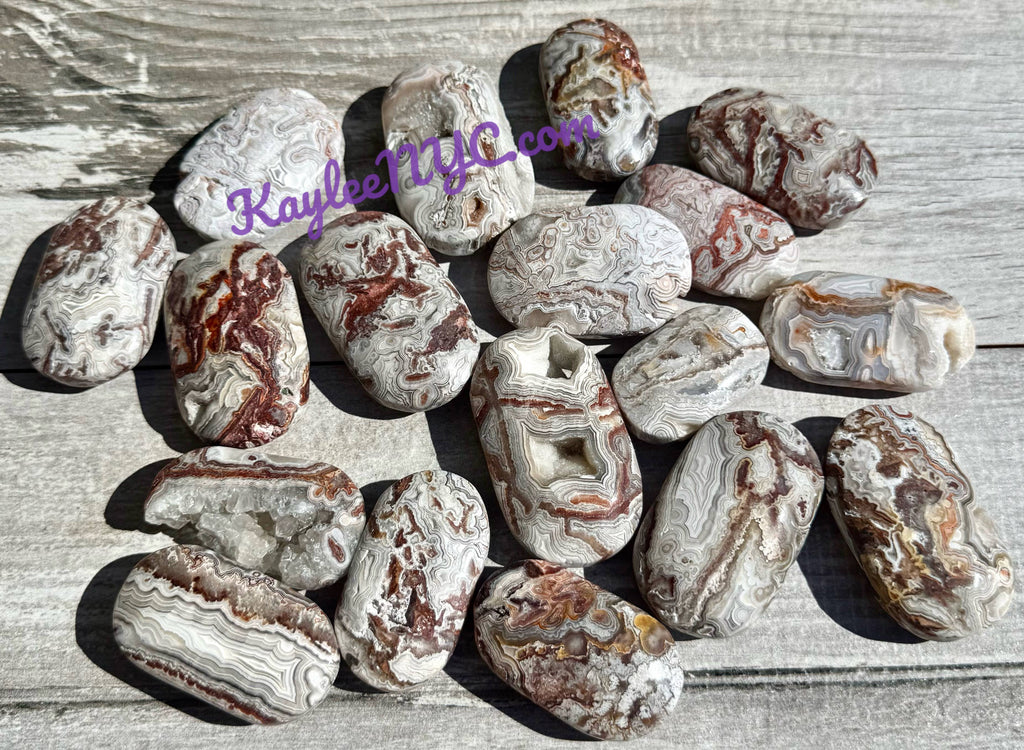 Mexican Lace Agate Palm Stone