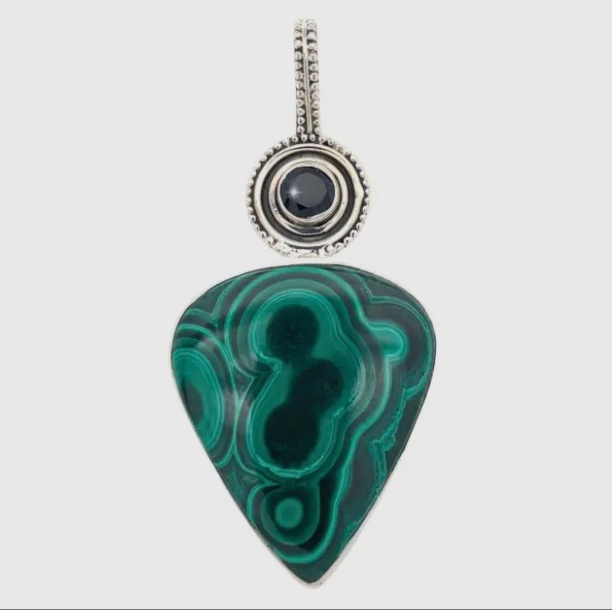 Malachite Sacred Inner Journey Sterling Silver Pendant