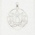 VEDA- Hindu Pewter Pendant Necklace - Lotus