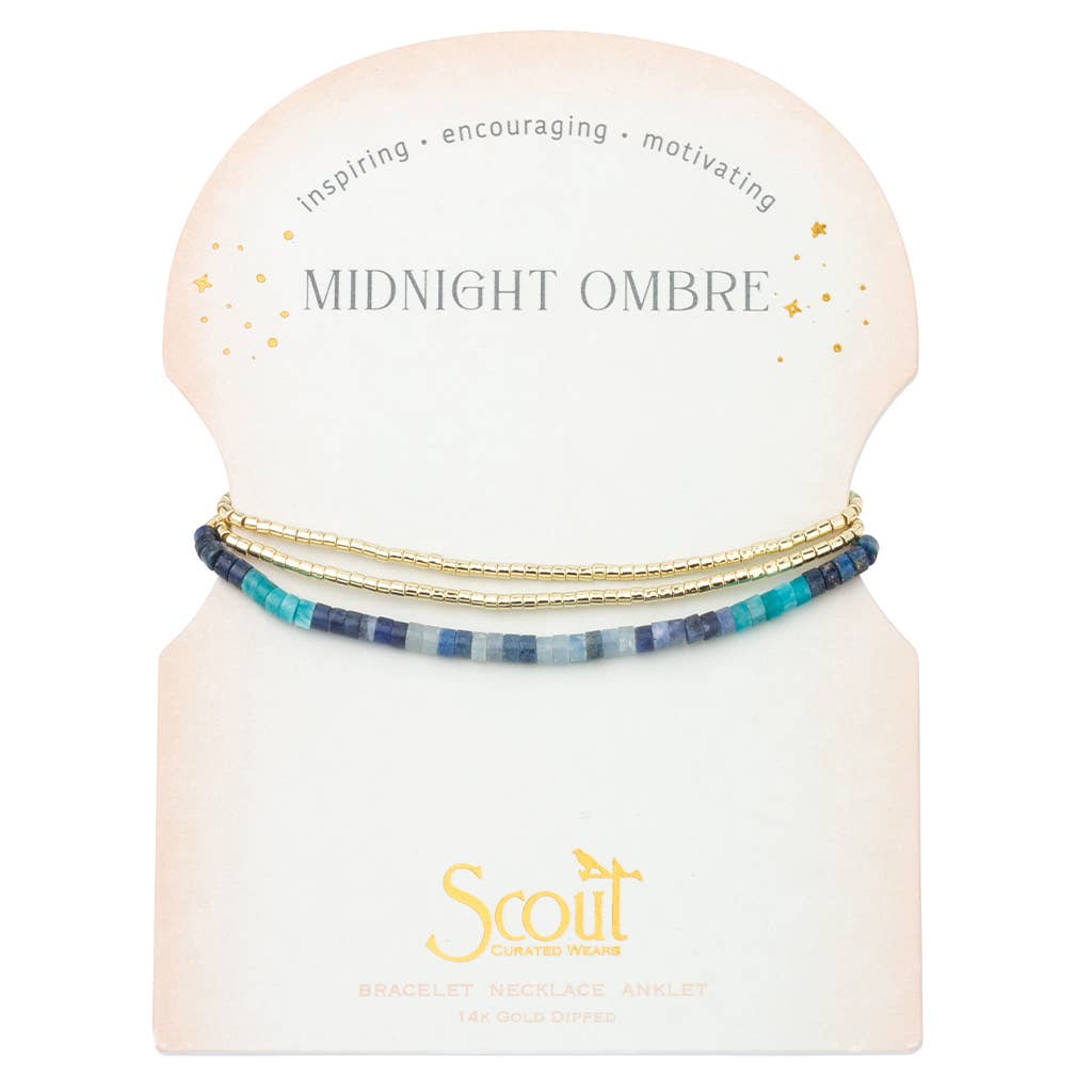 Ombre Stone Wrap: Midnight/Gold (Bracelet, Anklet, or Necklace!)