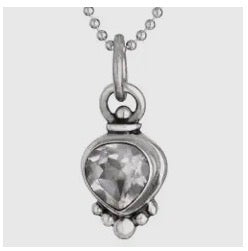 April Birthstone Necklace: Sterling & White Topaz