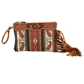 Mojave Paisley Fringed Hand-Tooled Leather Clutch Purse Bag