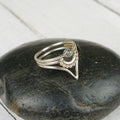 Petite Labradorite Chevron Band Ring