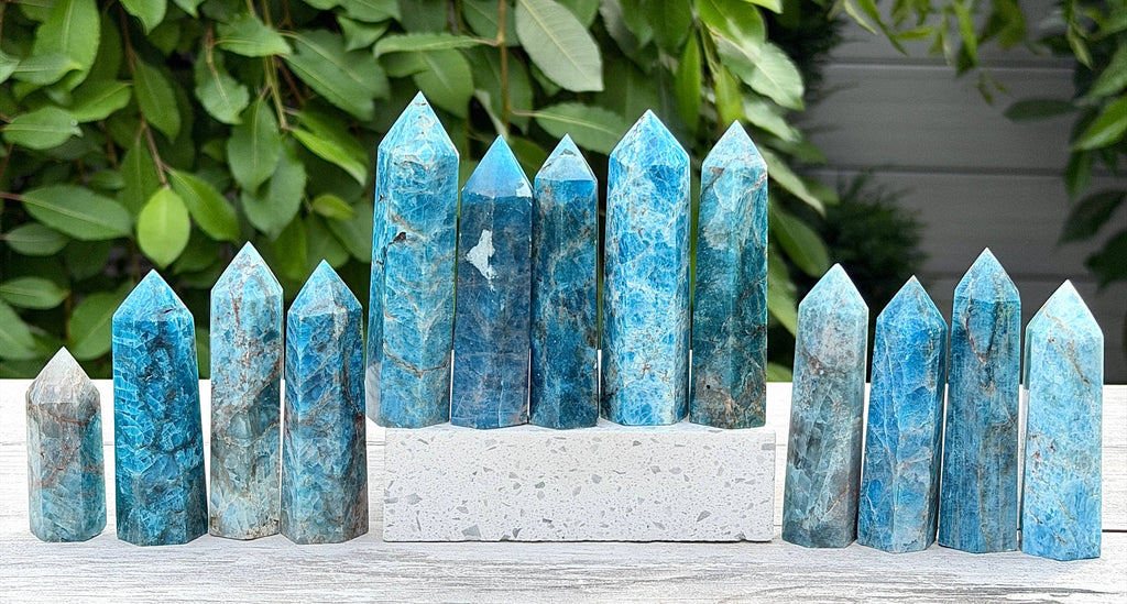 Blue Apatite Tower Obelisk Point Crystal Energy