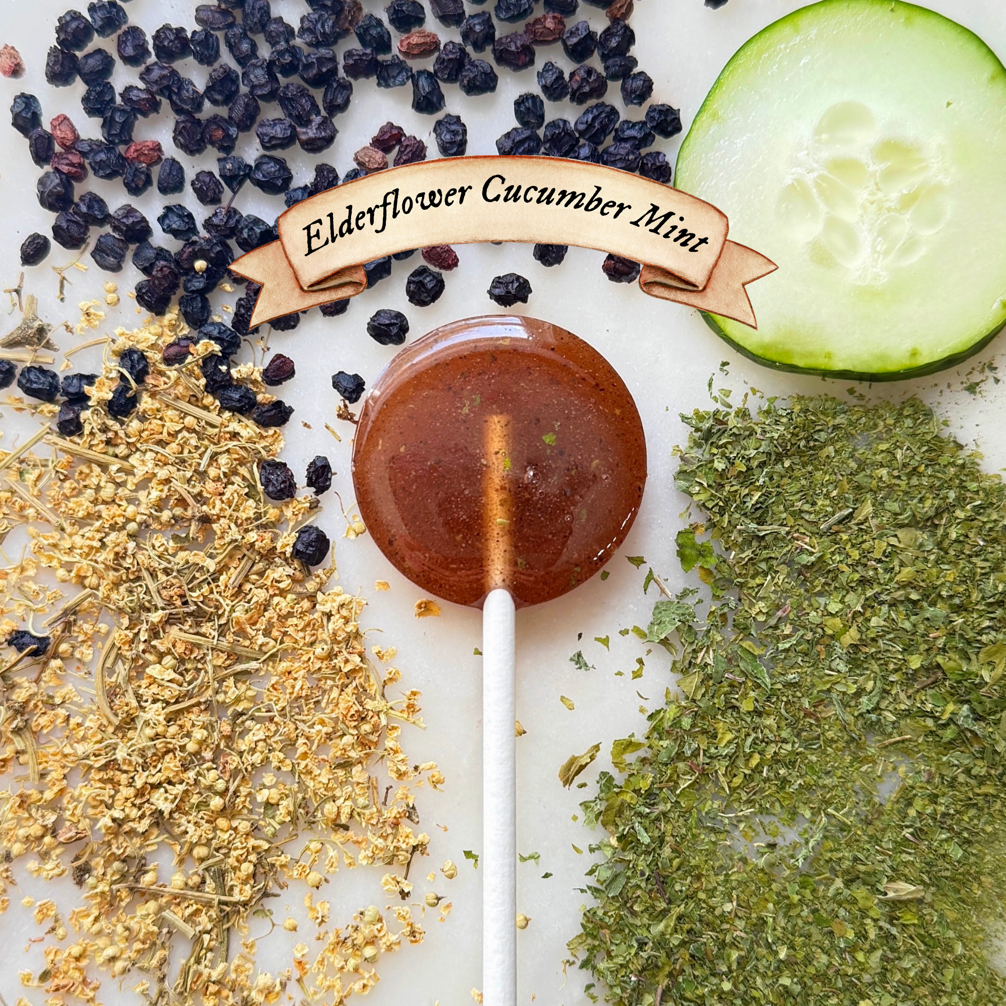 Virgo Moon Lollipops - Elderflower Cucumber Mint