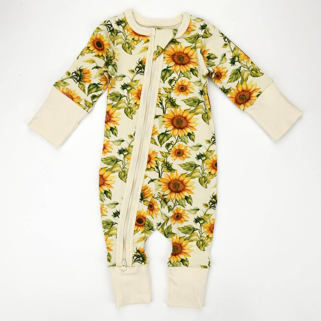 Organic Cotton Baby Pajamas 2-Way Zip Front Zipper Sleeper, Buttercup