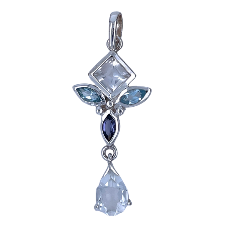 Angelic Blue Topaz & Quartz Bliss Pendant