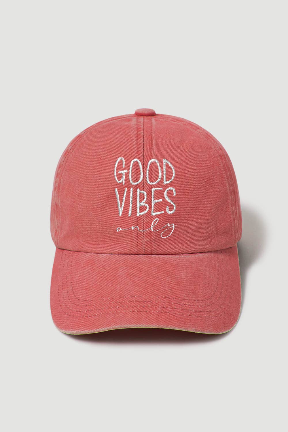 “Good Vibes Only” Baseball Cap Hat- Denim Blue