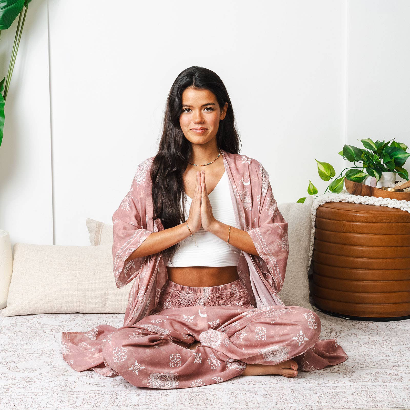 Lotus & Luna: Celestial Moon Rose Yoga Kimono