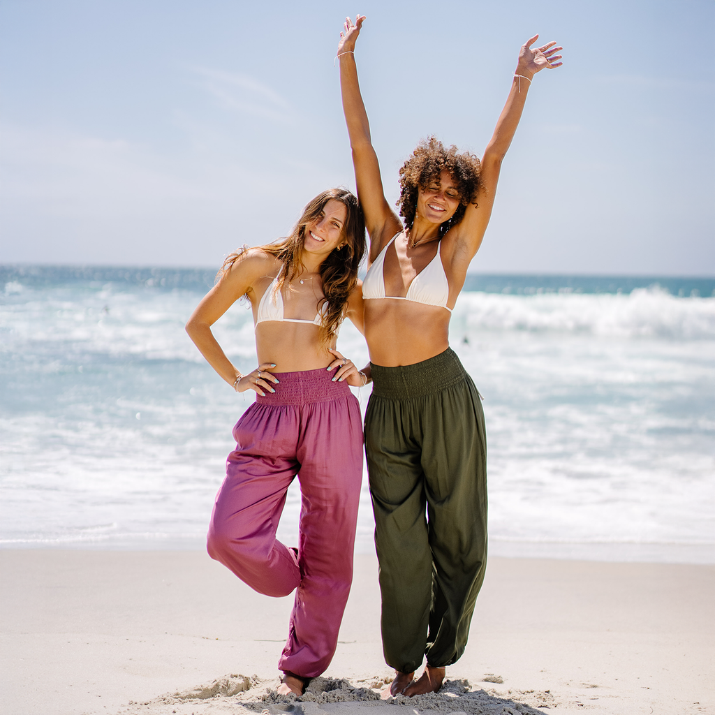 Berry Harem Pants with Pockets