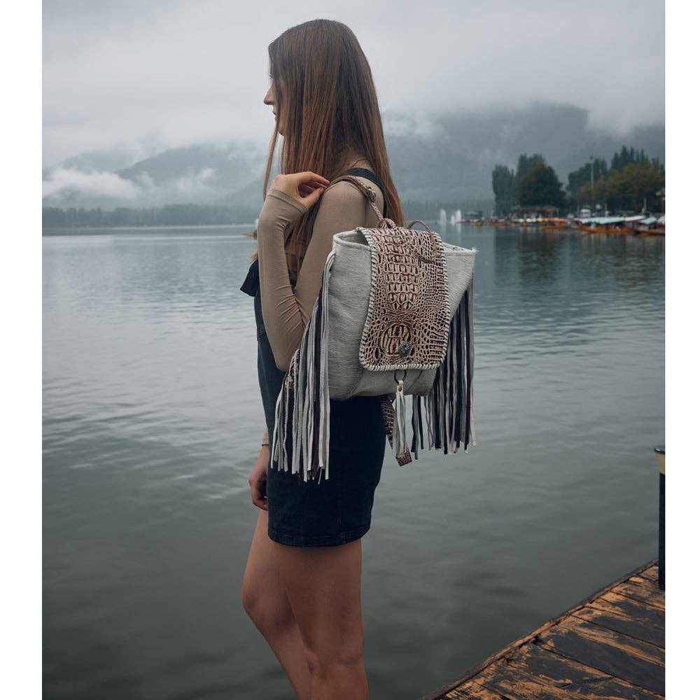 Smokey Backpack Leather & Hairon Bag