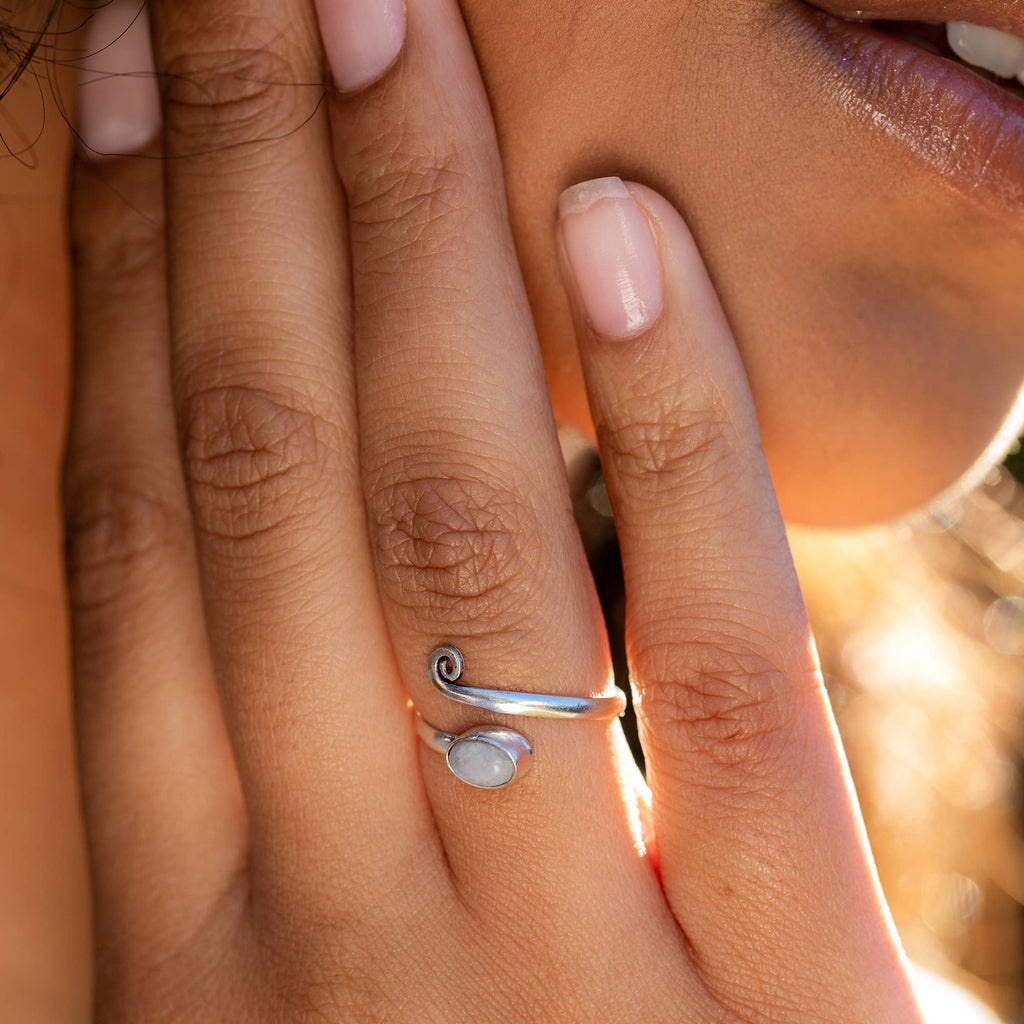 Tanvi Semi-Precious Silver-Plated Ring