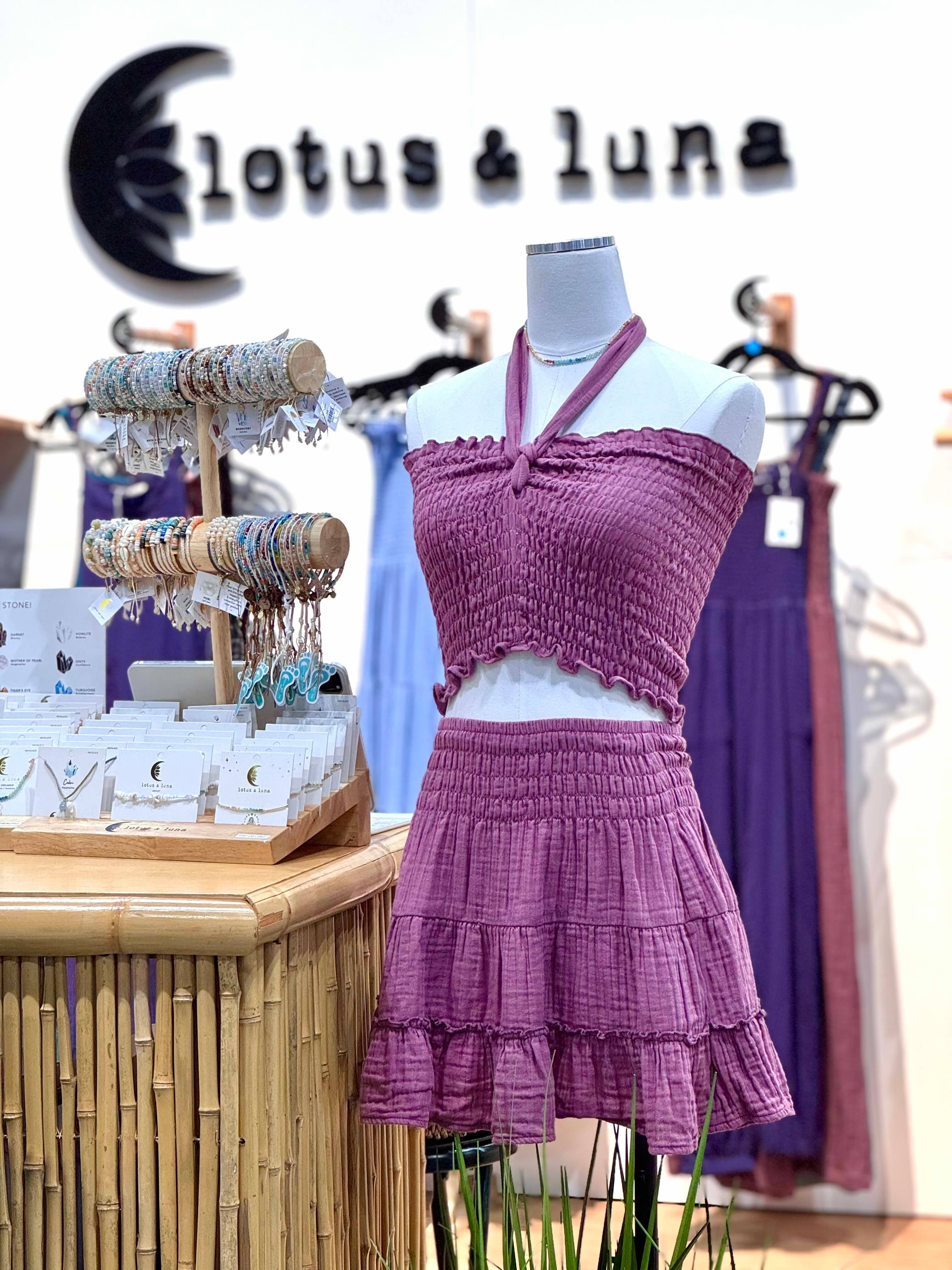 100% Cotton Berry Zanzibar Tube Top