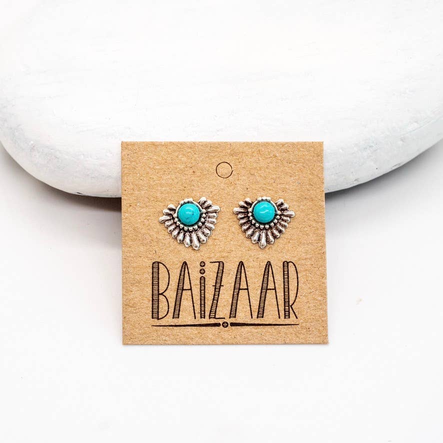 Sterling Turquoise Blossom Stud Earring