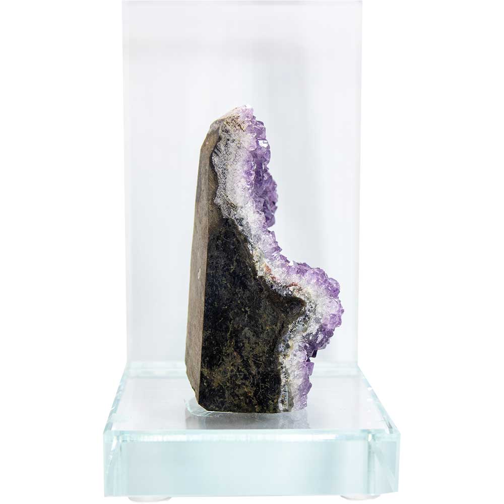 Glass L Shaped Bookends - Amethyst Rough (Set of 2)