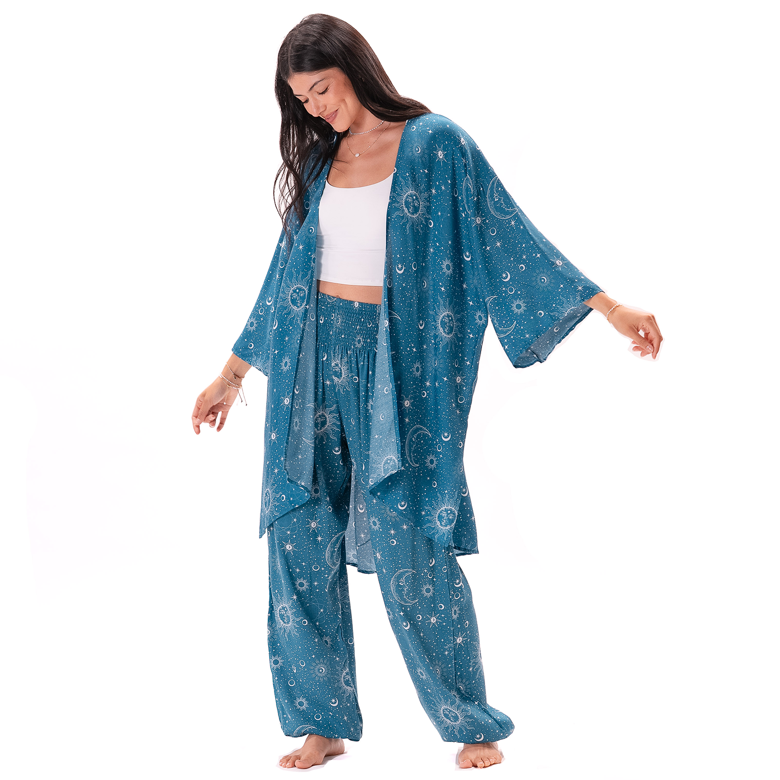 Turquoise Cosmic Sky Aloha Cover Up