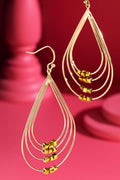Layered Teardrop Earrings with Glass Beads