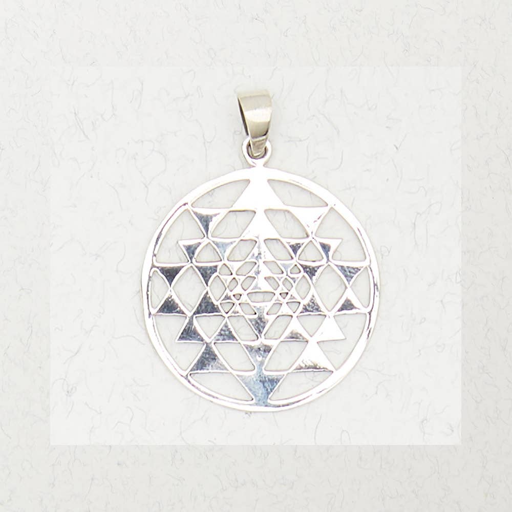 Sterling Silver Pendant - Sri Yantra
