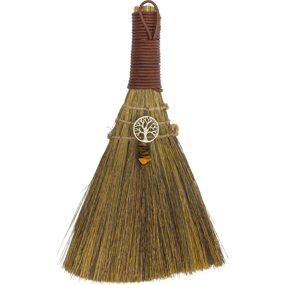 Wicca Broom: Tree of Life w/ Tiger Eye