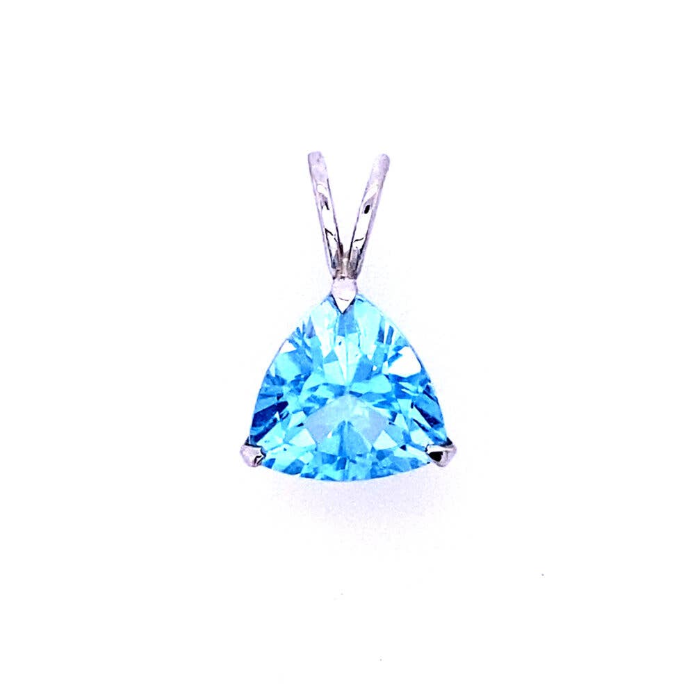 Blue Topaz Glistening Trillion Pendant