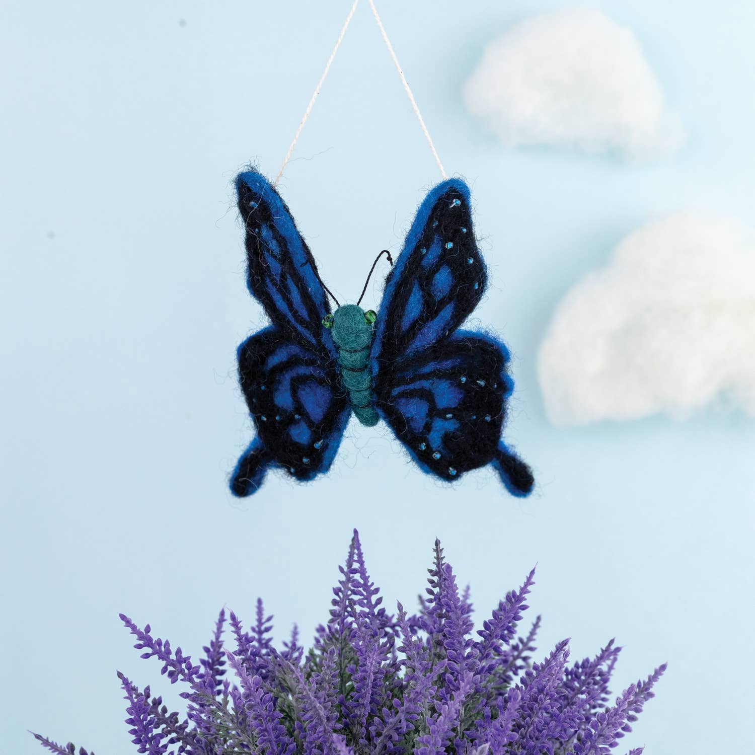 Blue Swallowtail  Butterly Wool Felted Ornament