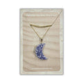 Pearly Druzy Amethyst Moon Necklace