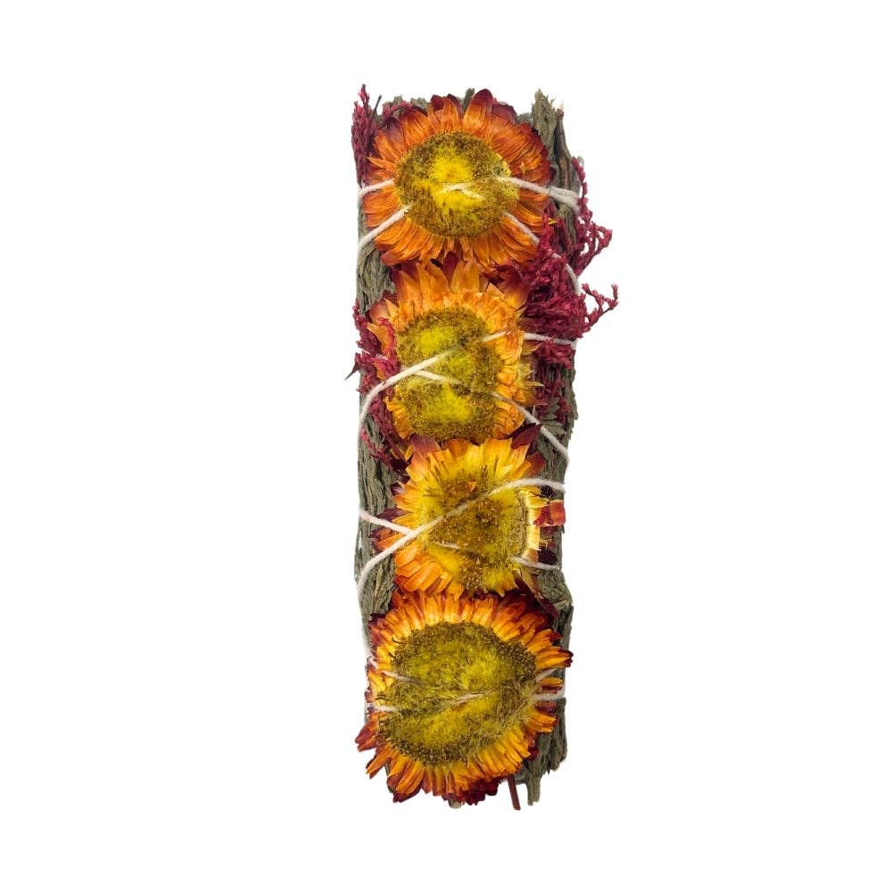 Sage Bundle - Autumnal Orange Strawflower & Cedar