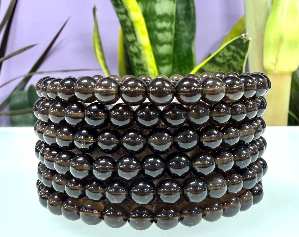 Smoky Quartz Crystal Healing Stretch Bracelet 6mm