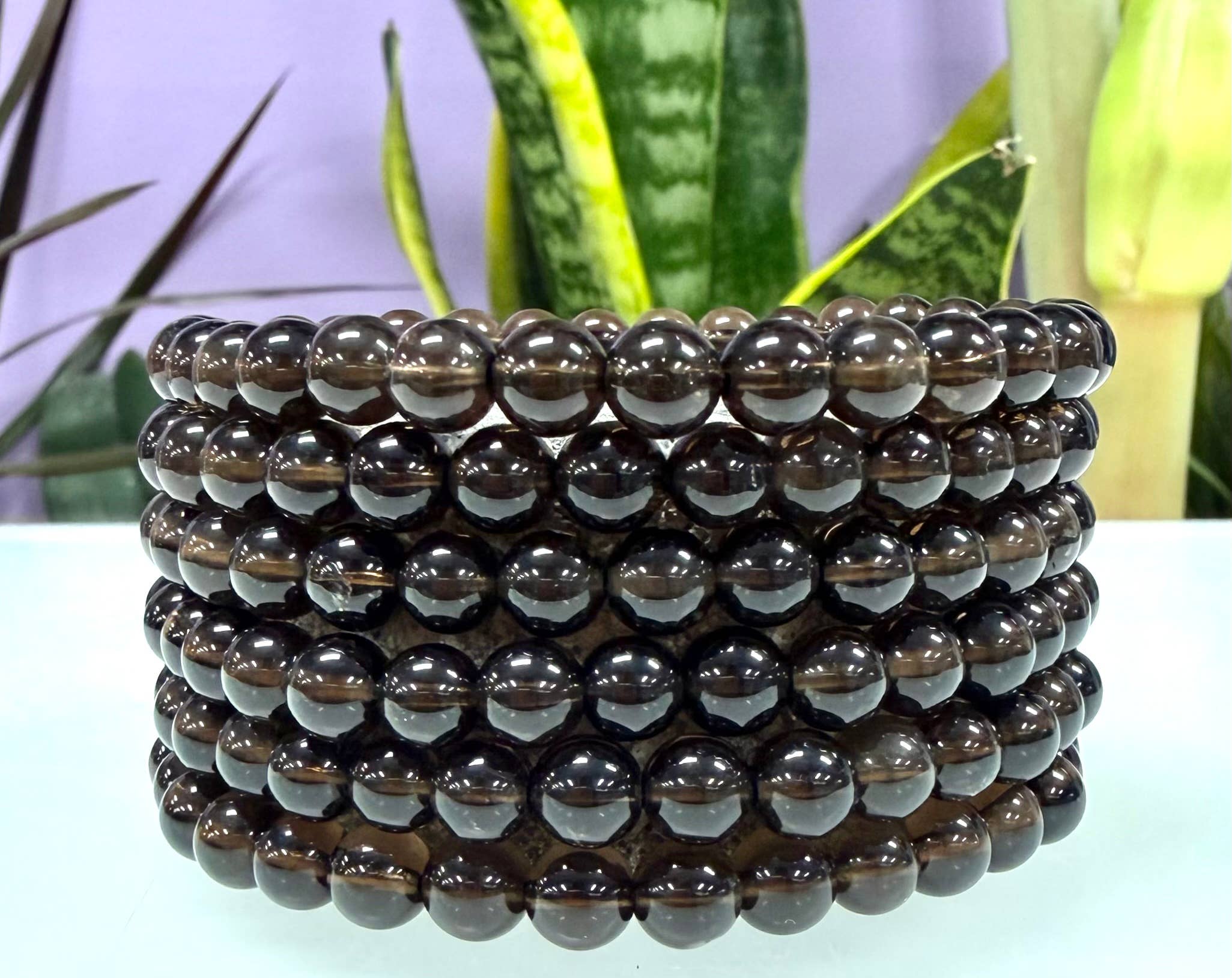 Smoky Quartz Crystal Healing Stretch Bracelet 6mm