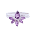 Amethyst “Crown Jewel” Double Ring Set