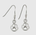 Paw Print Sterling Silver Drop Earrings