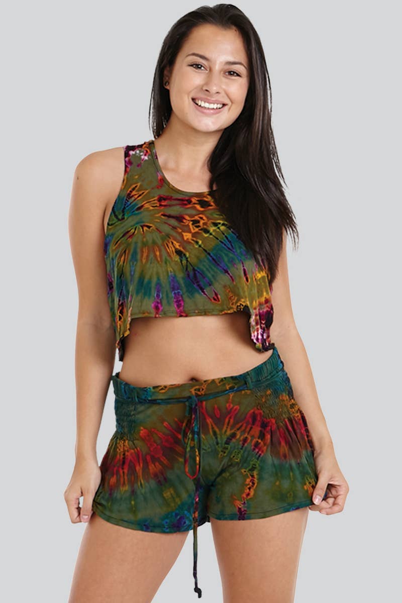 Tie-Dye Flowy Crop Top (TH-859)