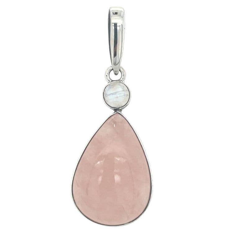 Rose Quartz Moonstone Romantic Pendant
