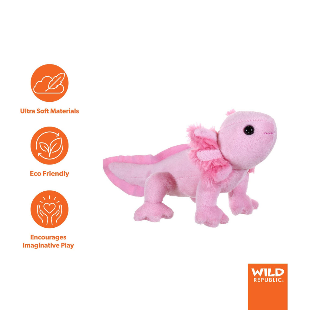 Pocketkins-ECO-Axolotl Stuffed Animal 5"