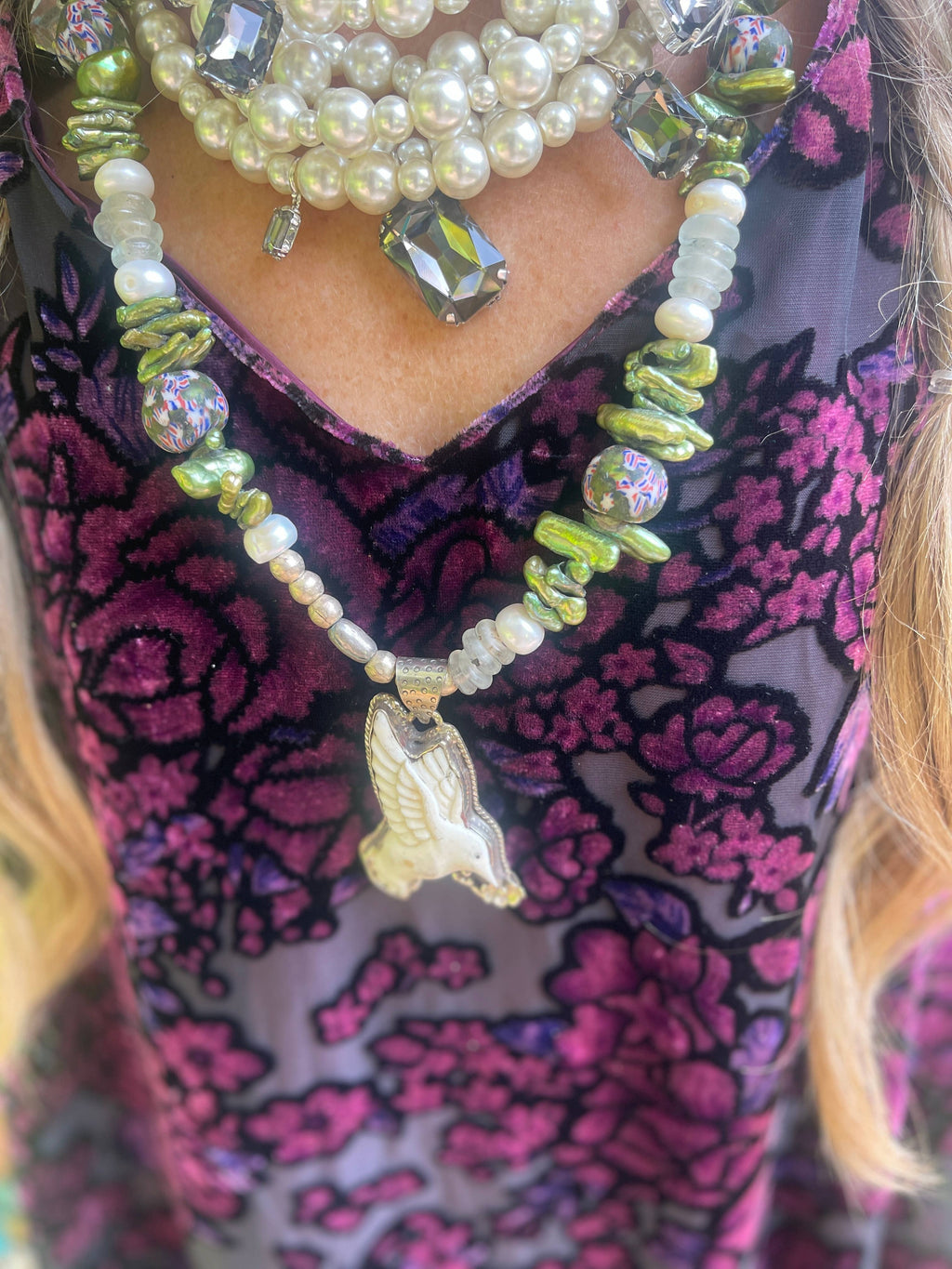 Handmade Velvet High Low Dress- Magenta/Purple