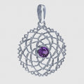 Amethyst Crown Chakra Sterling Silver Mandala Pendant