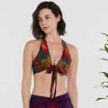 Tie-Dye Strappy Halter Crop Top Bralette