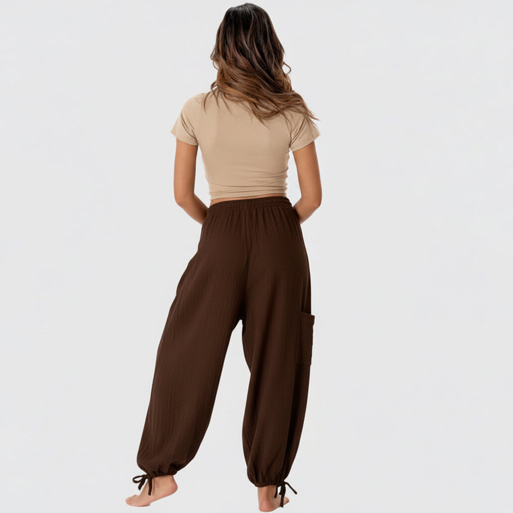Lotus & Luna: Espresso Brown Adventure Cargo Pants
