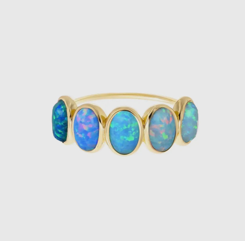 Blue Opal Ombré Candy Band Ring