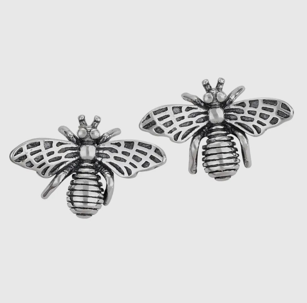 Honey Bee Sterling Silver Stud Earrings